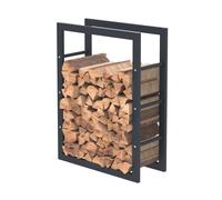 Bc-Elec - Hhwpf0017 Rangement À Bois En Acier Noir 80*60*25cm, Rack Pour Bois De Chauffage, Range-Bûches Noir