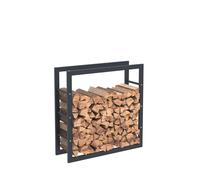 Range-bûches en acier noir Bc-elec HHWPF0020 - 80x80x25CM