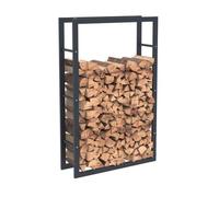 Bc-Elec - Hhwpf0022 Rangement À Bois En Acier Noir 125*80*25cm, Rack Pour Bois De Chauffage, Range-Bûches Noir