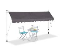 Bc-Elec - Hhyva3512-Ant Auvent Rétractable Manuel Store Banne Marquise Pour Patio & Terrasse 350x120cm Gris Antracite Gris