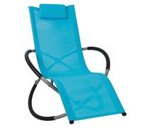Bc-elec - HMBL-04-BLUE Fauteuil lounge bleu, déhousseur de jardin, chaise de jardin, chaise à bascule, résistant aux intempéries, max 180kg