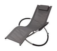 Bc-elec - HMBL-04-GREY Fauteuil lounge gris, déhousseur de jardin, fauteuil de jardin, fauteuil à bascule, résistant aux intempéries, max 180kg