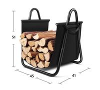 Range-bûches - Bc-elec - HMFR-10 - Acier noir - 46x41x51cm - Panier élégant