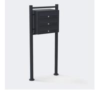 Bc-elec - HPB1X3-GS Boite aux lettres sur pieds Anthracite pour 3 appartements