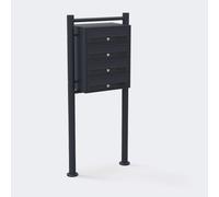 Bc-elec - HPB1X4-GS Boite aux lettres sur pieds Anthracite pour 4 appartements