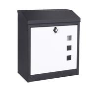 Bc-elec - HPB905 Bote aux lettres scurise XXL, Bote petits colis 53x43.5x26cm en acier galvanis anthracite et blanc