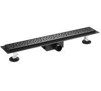 Bc-elec - L06-90-B Caniveau de douche en inox black mat 90cm, sterfput de douche, hauteur ajustable 98-142mm, type pluie