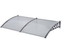Bc-Elec - M100300 Auvent De Porte 100x300cm, Abri De Porte D'entrée, Avant-Toit Transparent, Porche Gris