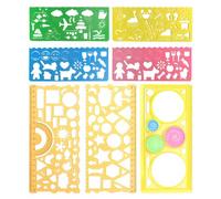 BCBF 7 Pièces Normographe, Règle De Pochoir, Règle De Pochoir De Dessin en Plastique, Règles en Plastique, Normographe Geographie, Géométrie De Dessin Précise, Convient Au Bureau,À L'École (7 Styles)