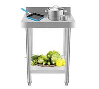 Bcelec Table de cuisine inox - Argent
