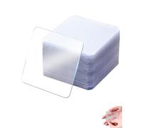 BCHKO Pastilles adhésives Double Face Nano, 50 pièces 58x58mm, Extra Fort Transparent, ni Clou ni vis, Amovibles sans Traces, réutilisables pour Fixation Murale