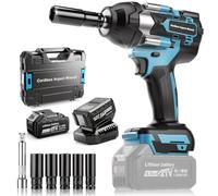 Bclythax hoc Sans Fil 800Nm 1/2 Pouce avec Moteur Brushless | 4 Vitesses Arrêt Automatique,2 Batteries 4.0Ah,5 Douilles Compatible avec Batteries Makita 18V,pour réparation auto et DIY