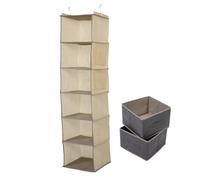 BCOATH 1ensemble Organisateur de Placard Suspendu Niveaux Tissu Pliable avec Crochets Étagères pour Vêtements Pantalons Pulls Gain de Place Dressing Rangement Dressing