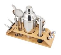 BCOATH 1ensemble Set de Accessoires pour Cocktail Acier Inoxydable avec Support de Rangement Kit Professionnel pour Barman à Domicile et Bar Outils Pratiques pour Préparation de Boissons