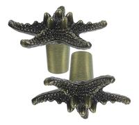 BCOATH 2 Pièces Bouton de Tiroir Étoile de Mer en Alliage de Zinc | Finition Bronze Ancien, pour Meuble Tv et Commode, Prise Confortable, Design Seul Trou