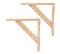 BCOATH 2pcs Supports D'étagères en Bois Naturel Non Peint, Équerres Murales Triangulaires Stables de L pour Organiser Petits Appartements et Bibliothèques