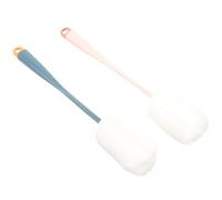 BCOATH 2pièces Éponge De Nettoyage Pour Bouteilles Manche Accessoire Pratique Pour Bouteilles Et Tasses Assortiment De Couleurs