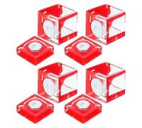 BCOATH 4 Ensembles Loquets Magnétiques Invisibles pour Armoires Cuisine et Meubles, Fermeture Sécurisée Auto-adhésive en Acrylique Rouge, Design Rectangulaire pour Tiroirs et Placards