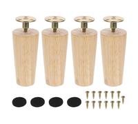 BCOATH 4 Ensembles Pieds de Meubles en Bois Fuselés pour Canapé et | Bois Massif, Finition Polie à Main, Patins de Protection, pour Mobilier DIY et Salon
