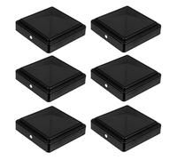 BCOATH 6 Pièces Capuchons de Poteaux de Clôture Carrés en Tôle de Fer Galvanisé Noir, Couvre le Poteau à Pression pour Protection et Esthétique Améliorée