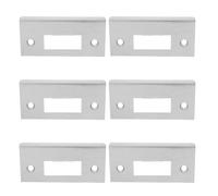 BCOATH 6 Pièces Plaques de Gâche Portillon en Acier Inoxydable pour Portes Intérieures en Bois, Renfort de Plaque de Verrouillage Métallique, Minimisant le Bruit Usage Domestique