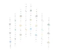 BCOATH 8 Pièces Guirlande Décorative Conque Irisée Argentée Suspendue Corde, Facile à Utiliser pour Fête d'anniversaire et Décoration de Jardin