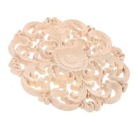 BCOATH Applique Bois Sculpté Rond 20 Cm 1PC Non Peinte Décoration Mur Porte Armoire Maison Style Vintage Bois Creux