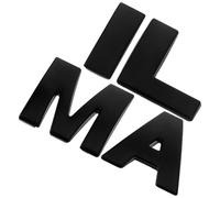 BCOATH Autocollants Lettres Alphabet pour Boîtes aux Lettres, Lot de 4 Pièces en Alliage de Zinc Métallique Noir, Étanches et Résistants au Soleil, Style Simple et Élégant