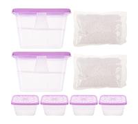 BCOATH Boîte de Déshumidification Réutilisable en Plastique avec Recharge de Granulés, Lot de 6 pour Armoire et Placard, Absorbeur D'humidité et Pratique