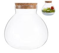 BCOATH Bouteille en Verre Ronde avec Bouchon en Liège Facile à Nettoyer Décor Délicat et Moderne pour Artisanat de Mousse pour Décoration DIY à Domicile