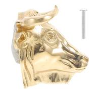 BCOATH Bouton de Placard en Laiton Forme Tête de Taureau Vintage pour Tiroir et Armoire, Poignée Décorative Style Ferme pour Décoration Intérieure