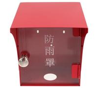 BCOATH Couvercle de Protection en Acier Inoxydable Rouge pour Alarme Incendie et Gicleur, Installation Facile, Adapté Utilisation Extérieure la Pluie
