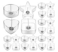 BCOATH de Contenants à Bougies et Forme Ronde avec Mèches, Base Stable Ensemble de 1 Set en Plastique de Bougies Chauffe-Plat Décoratives pour Projets DIY