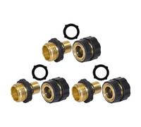 BCOATH Ensemble de 3 Adaptateur Rapide en Laiton 3/4 Pouces pour Tuyau D'arrosage Jardin, Raccord Mâle Compatible pour Arrosage Extérieur et Lavage de Voiture