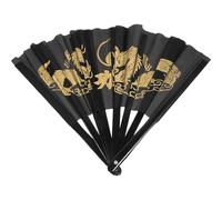 BCOATH Éventail Pliable à Main Ventilateur Décoratif Vintage en Plastique et Tissu Tai Chi Facile à Transporter pour Scène et Décoration Murale