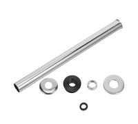 BCOATH Kit de Raccordement Urinoir avec Tuyau Droit Allongé 200mm en Métal Argenté, Joint D'étanchéité en Caoutchouc et Cache Décoratif, Adapté pour Installation Urinoir Résidentiel