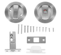 BCOATH Loquet de Porte Coulissante en Alliage de Zinc Argenté Installation Facile et Sécurité Renforcée, Adapté pour Porte Intérieure à Usage Quotidien