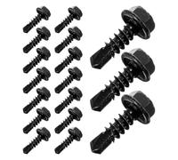 BCOATH Lot de 100 Vis Autotaraudeuses en Acier Inoxydable 410 Noir M4.2x13 pour Charnières de Porte et Meubles, Auto-perçantes Installation Rapide