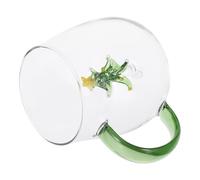 BCOATH Mug Sapin de Noël 3d pour Boissons en Verre Transparent avec Anse | Arbre Intérieur Décoratif, Sommet Étoilé, Finition Brillante, Adapté au Café, Thé, Lait et Boissons Froides Festives