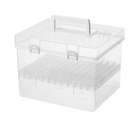 BCOATH Organisateur Transparent pour Marqueurs avec Poignée, 80 Emplacements et Composants Verrouillables, Boîte de Rangement Portable pour Fournitures de Bureau et Artistes en Voyage