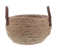 BCOATH Panier Cache-pot en Herbe Marine avec Poignée, Décoratif Intérieur | Tressé à Main, Usage Maison Polyvalent, Beige, Style Créatif, Facile à Porter, pour Plantes