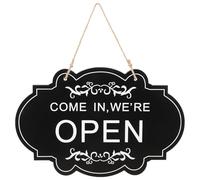 BCOATH Panneau de Porte en Bois Double Face Ouvert/fermé Corde en Jute, Texture, Décor Élégant pour Entrée de Maison ou Boutique