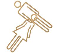 BCOATH Panneau Indicateur Toilettes Unisexe en Abs Doré, Signalisation Polyvalente et Visible pour Salle de Bain et Toilettes Publiques