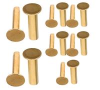BCOATH Pince Rivet en Cuivre Or pour Poignée de Couteau, Résistance à L'usure et Compatibilité Polyvalente, 14 Paires pour Fixation DIY des Manches de Couteaux