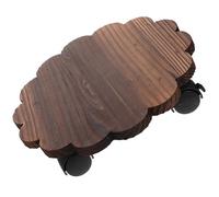 BCOATH Plateau de Pot de Fleurs en Bois avec roulettes, Support de Jardinière Roulant Robuste, Facile à Utiliser, pour Jardin et Pelouse