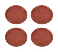 BCOATH Plateau de Pots de Fleurs en Plastique Rouge 10pcs pour Balcon et Jardin, Support Solide pour Plantes et Bonsaïs, Protège Surfaces et Maintient Niveaux