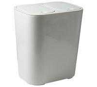 BCOATH Poubelle à Double Compartiment en Pp Blanc, Design Simple et Moderne, Pratique et Sûre Maison ou L'hôtel, Tri des Déchets Secs et Humides