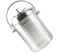 BCOATH Poubelle Cuisine Argenté en Acier Inoxydable Couvercle Anti-odeurs et Poignée Portable, Bac à Compost D'intérieur Pratique Cuisine