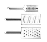 BCOATH Râpe Multifonction avec Nettoyage Facile en Acier Inoxydable Argenté 3 Pièces pour Légumes et Fromage Préparation des Repas Cuisine