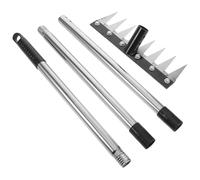 BCOATH Râteau de Jardinage Robuste en Aluminium avec 8 Dents, Manche Réglable, Outil pour Ameublir Le Sol et Nettoyer Pelouses et Espaces Extérieurs